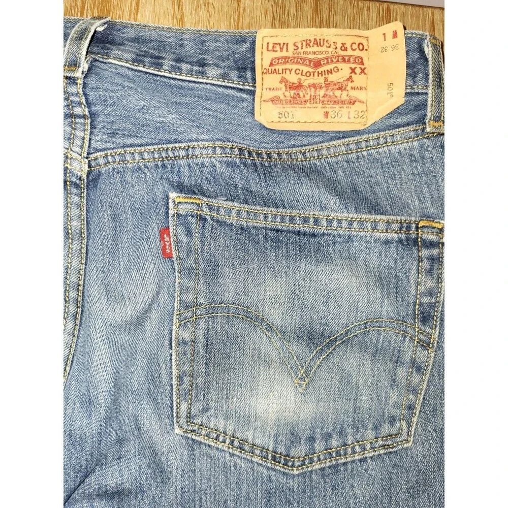 Vintage 2008 Levi's 501 Original Fit Jeans Medium Stonewash Denim W36 L32